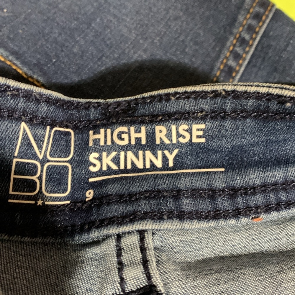 NOBO Jeans 9 Jr Blue Stretchy High Rise Skinny Cotton Polyester Spandex 4 Pocket - Picture 13 of 16